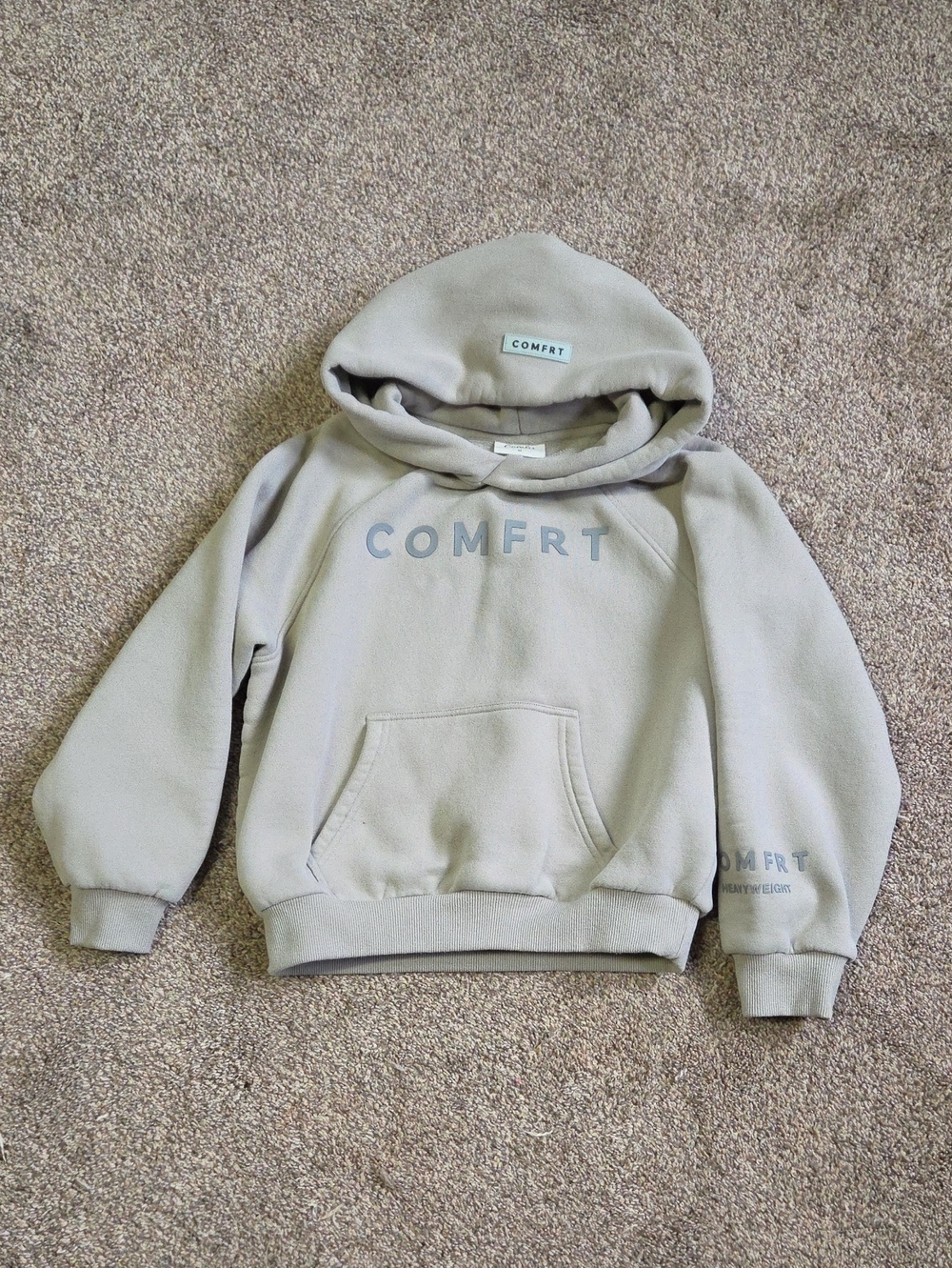 COMFRT Kids Logo Hooded Sweatshirt in Light Tan